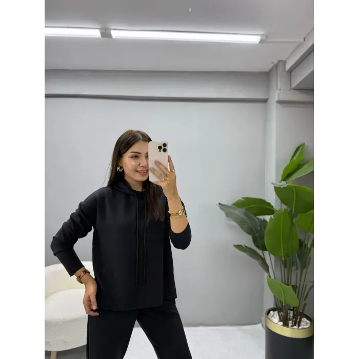 Modal Kumaş Kapüşonlu Takım