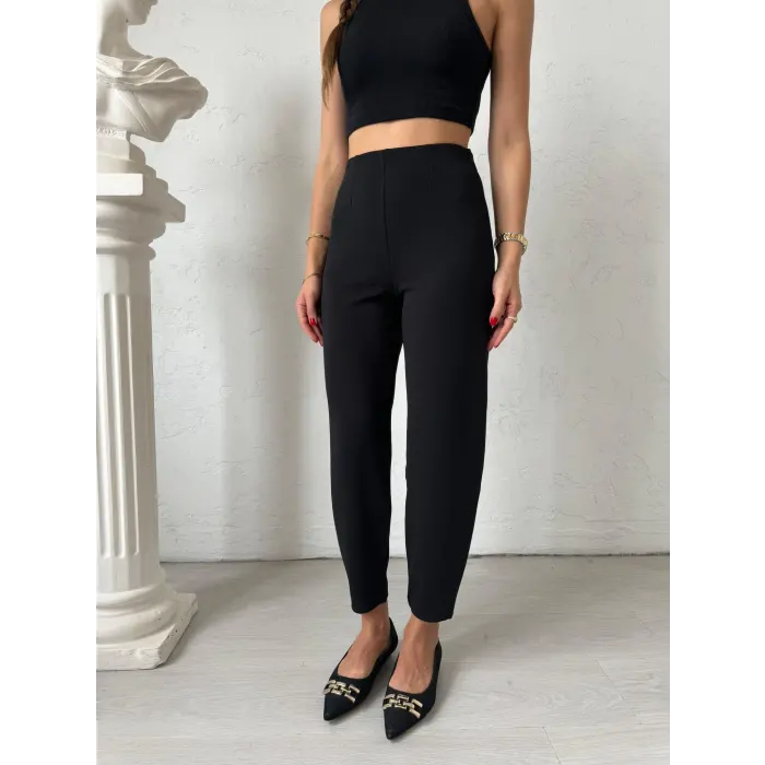 Mona Beli Lastikli Şalvar Pantolon