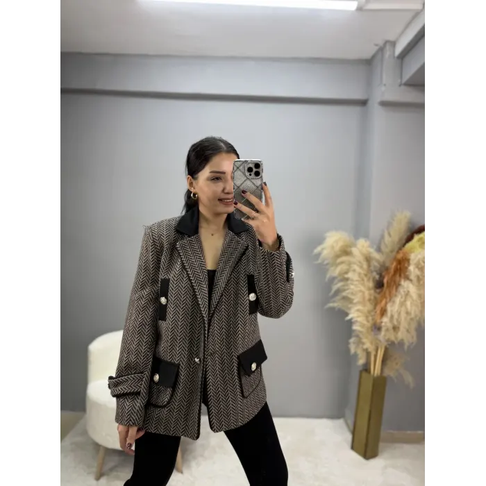 Mrka Muadil Balık Sırtı Blazer Ceket