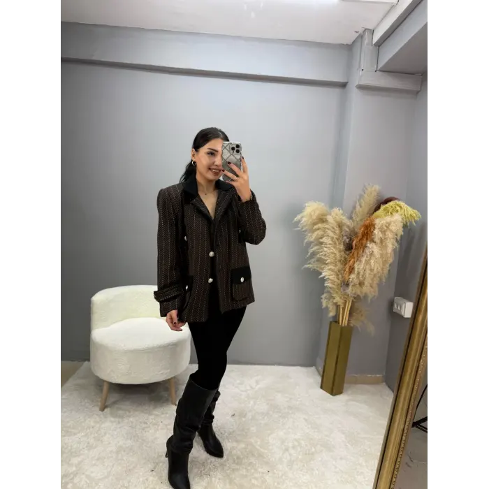 Mrka Muadil Balık Sırtı Blazer Ceket