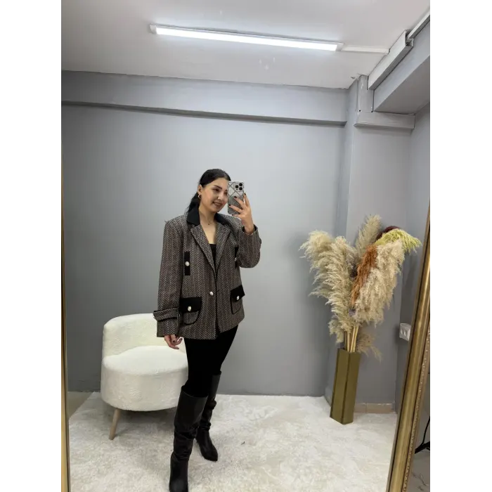 Mrka Muadil Balık Sırtı Blazer Ceket