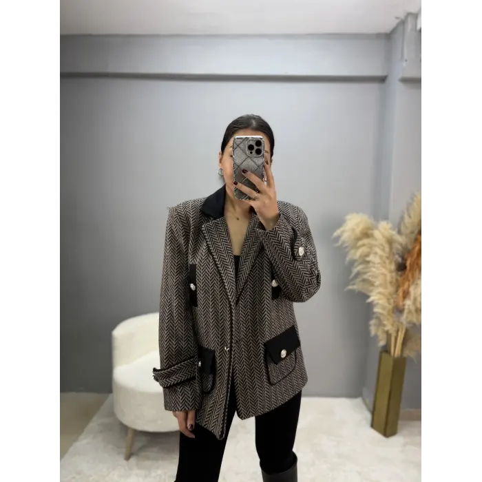 Mrka Muadil Balık Sırtı Blazer Ceket