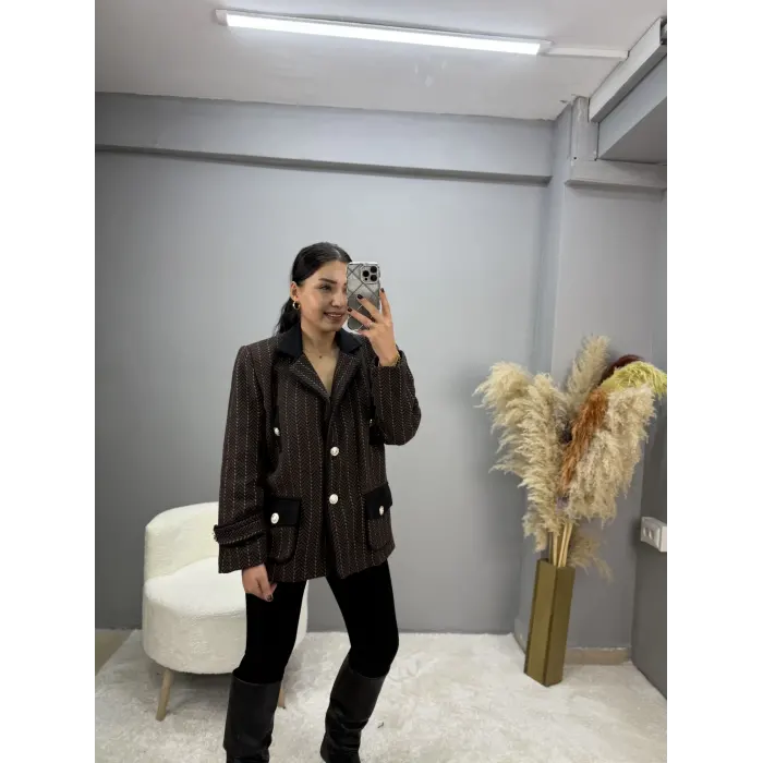 Mrka Muadil Balık Sırtı Blazer Ceket