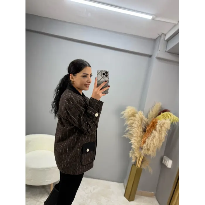 Mrka Muadil Balık Sırtı Blazer Ceket