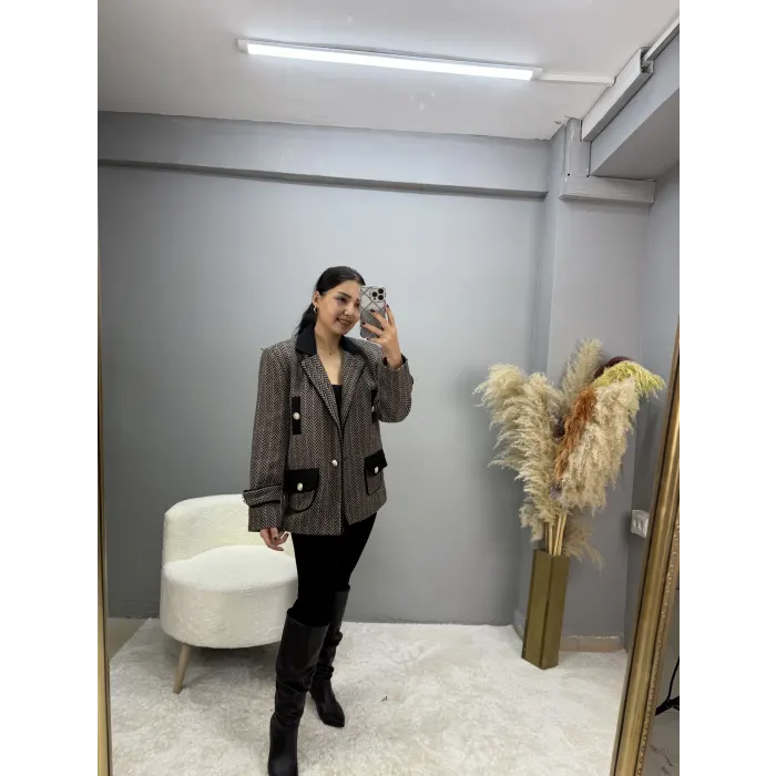 Mrka Muadil Gcci Balık Sırtı Blazer Ceket