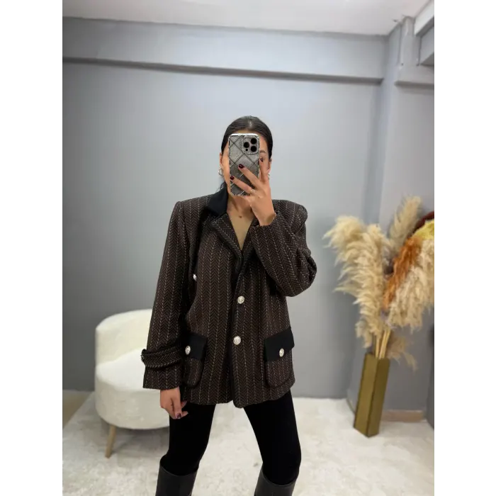 Mrka Muadil Gcci Balık Sırtı Blazer Ceket