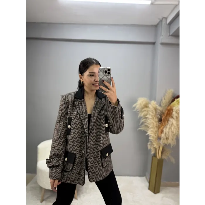 Mrka Muadil Gcci Balık Sırtı Blazer Ceket