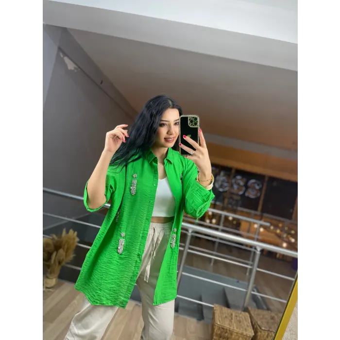 Nabel Taşlı Gömlek