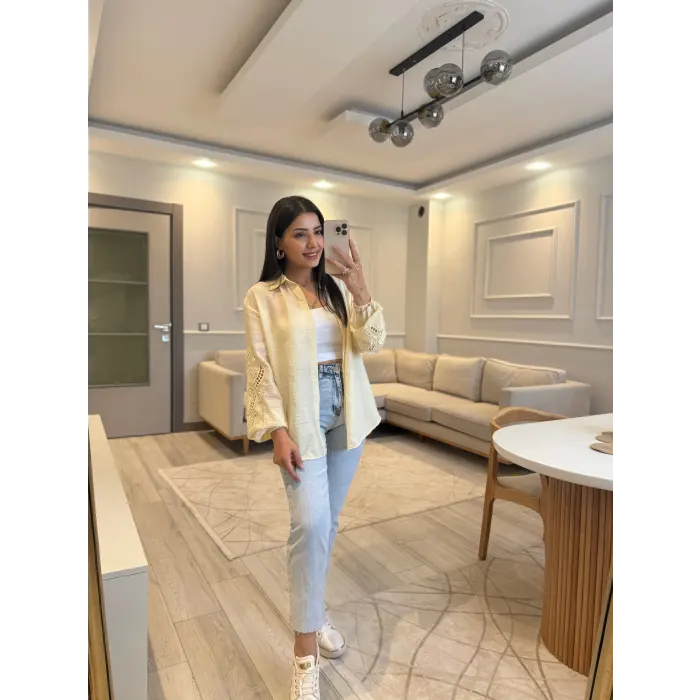 Nakışlı Uzun Kol Gömlek