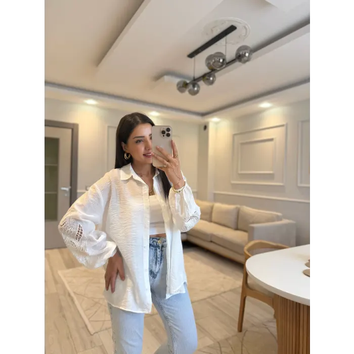 Nakışlı Uzun Kol Gömlek