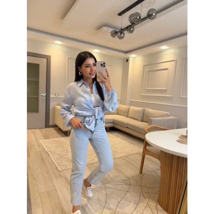 Nakışlı Uzun Kol Gömlek