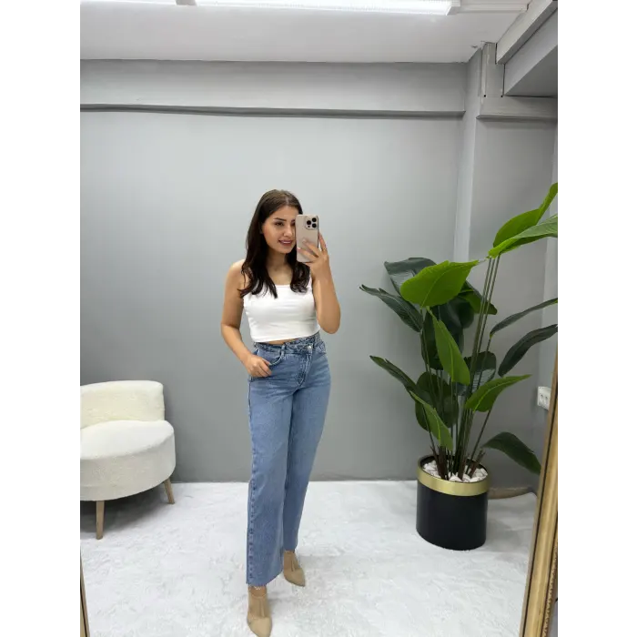 Nancry Orj Marka Zra Straıght Kesik Paça Jean