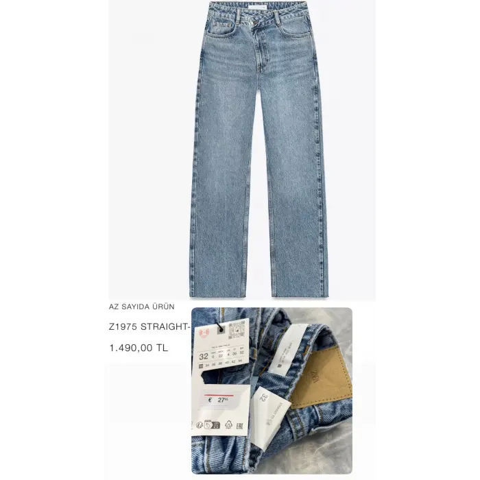 Nancry Orj Marka Zra Straıght Kesik Paça Jean