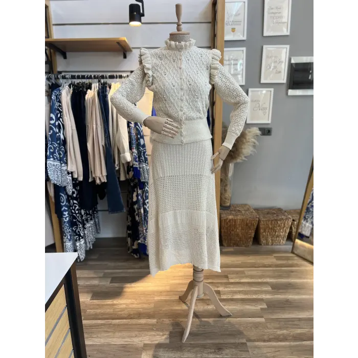 Nashix İncili Tasarım Triko Hırka