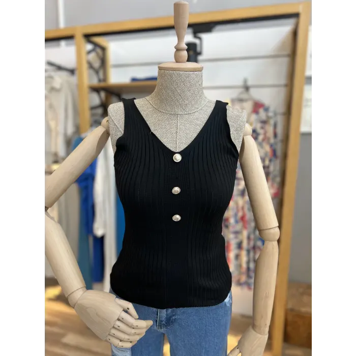 Neur Askılı Düğmeli Crop