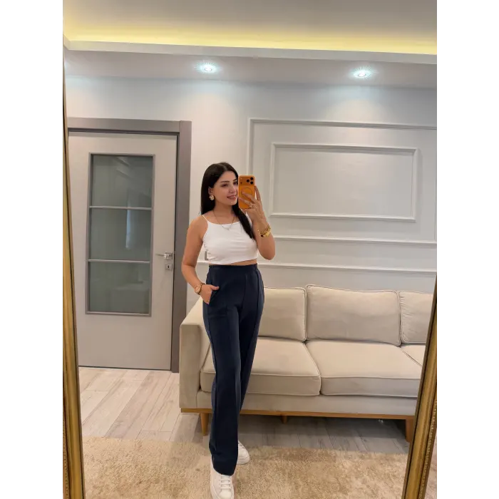 Ön Çımalı Modal Pantolon