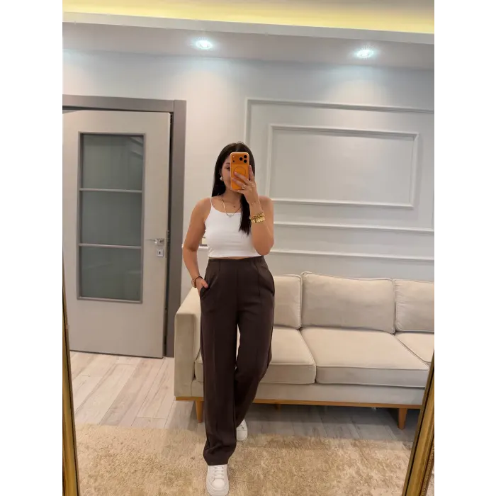 Ön Çımalı Modal Pantolon