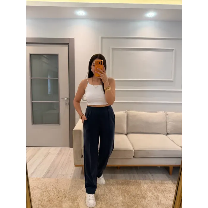 Ön Çımalı Modal Pantolon