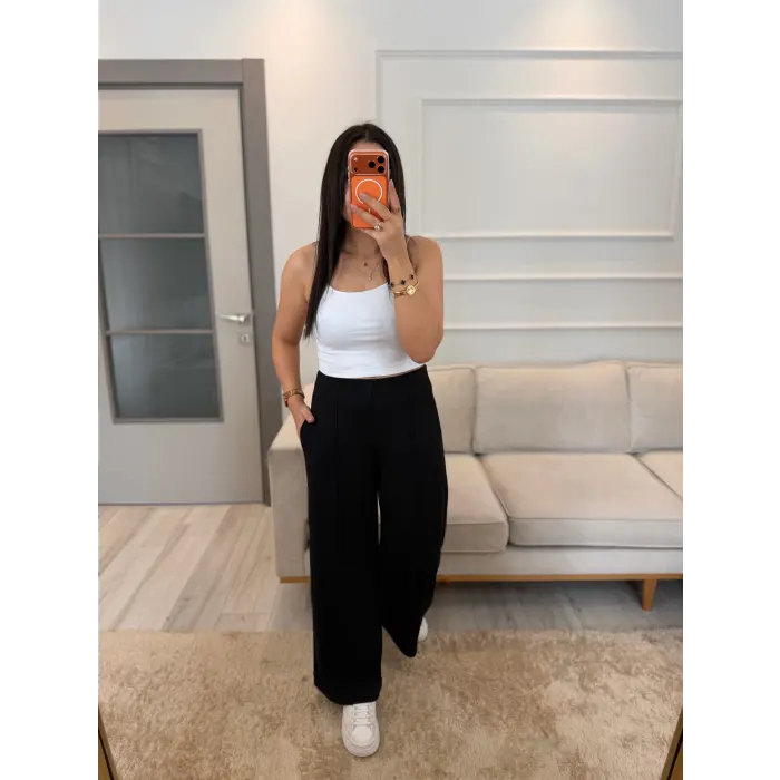 Önü Çımalı Pensli Modal Pantolon