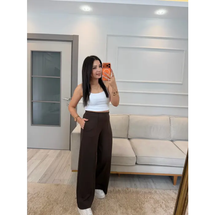 Önü Çımalı Pensli Modal Pantolon