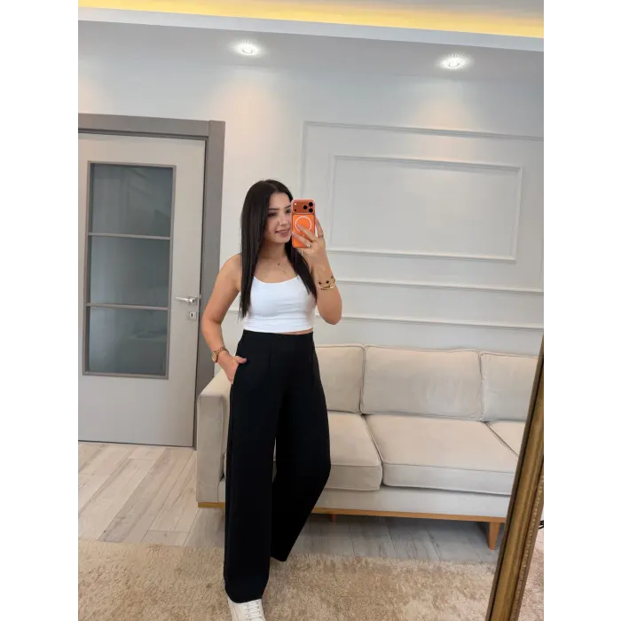 Önü Çımalı Pensli Modal Pantolon