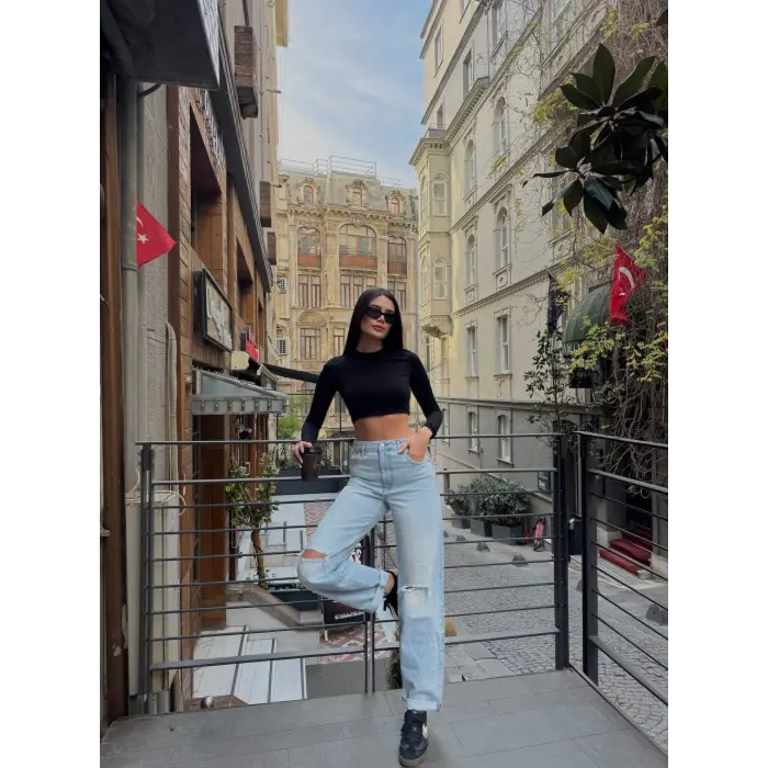 Orj Mrka Zra Boyfrıend Diz Yırtık Jean
