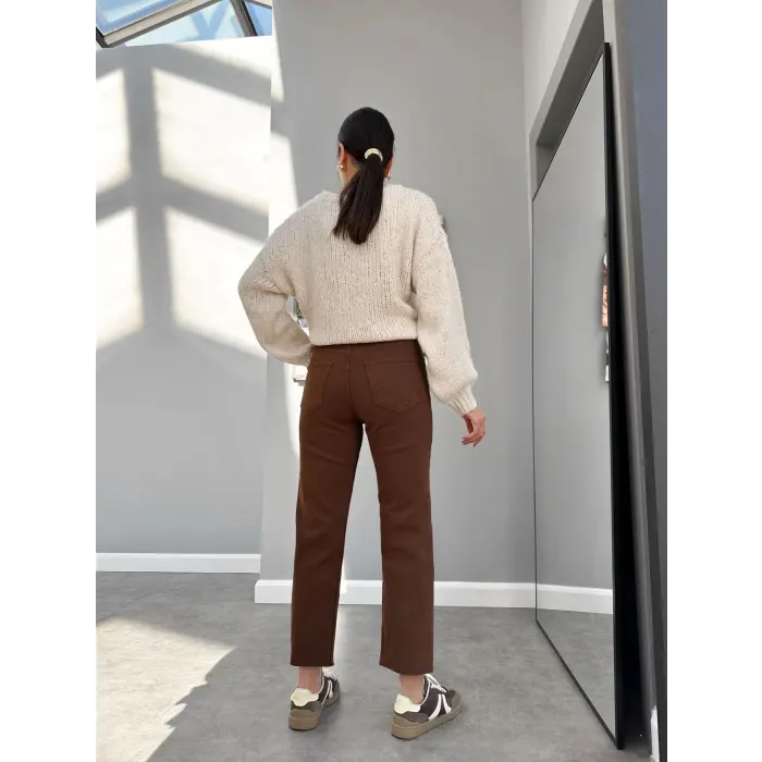 Orj Mrka Zra Kesik Paça Boyfit Jean