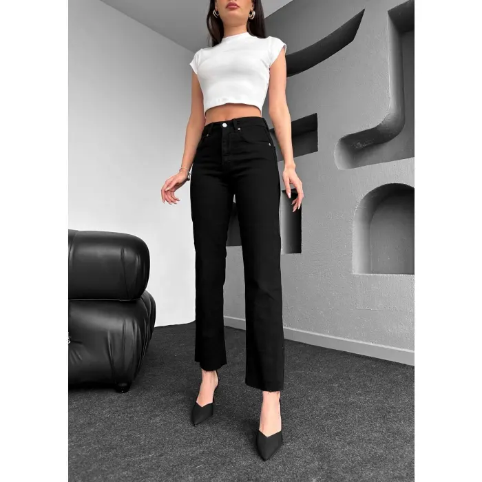 Orj Mrka Zra Kesik Paça Boyfit Jean