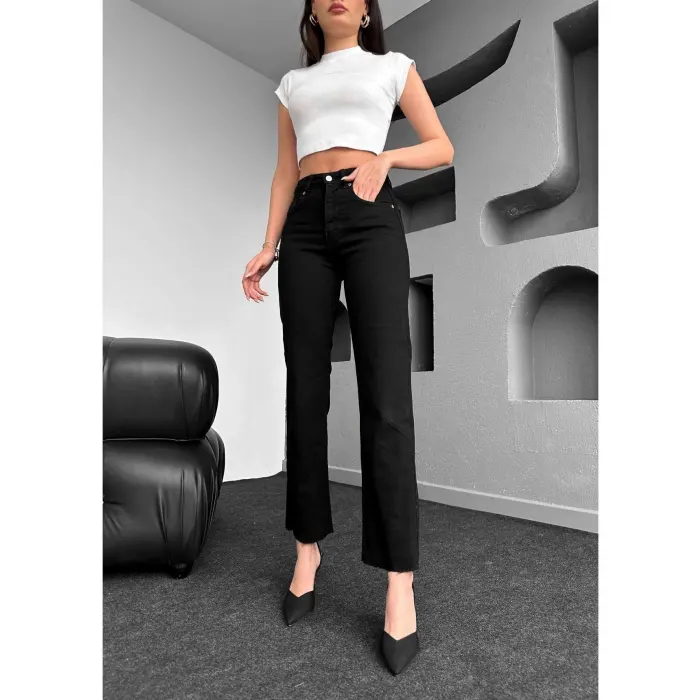 Orj Mrka Zra Kesik Paça Boyfit Jean