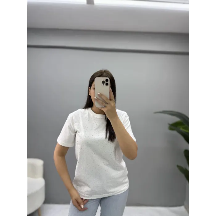 Orj Zra Serpme Taşlı T-Shirt