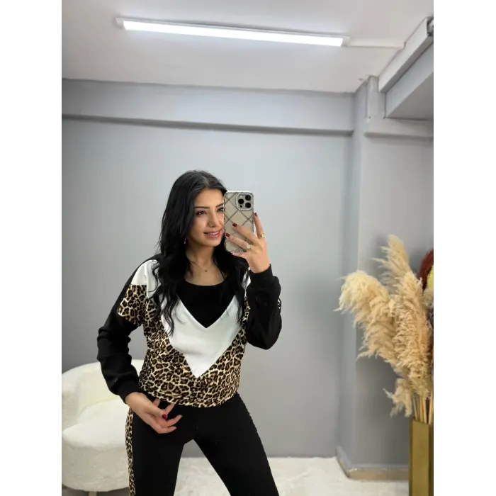 Ottoman Garnili Leopar İkili Takım