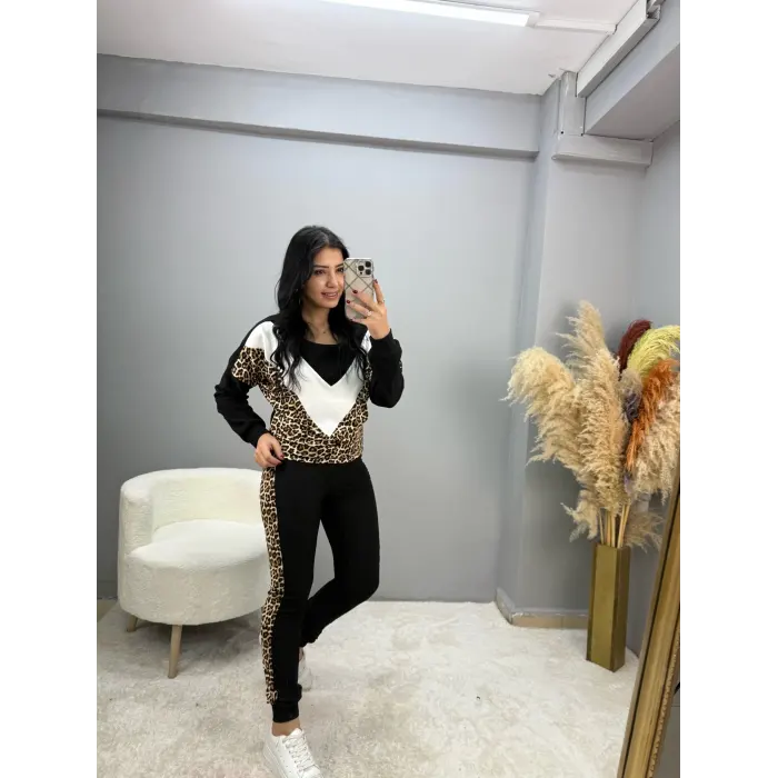 Ottoman Garnili Leopar İkili Takım