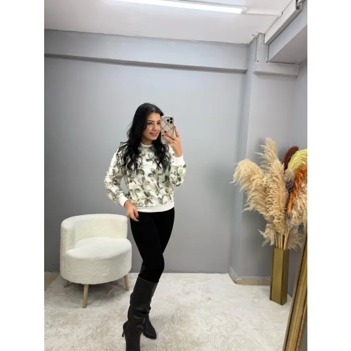 Ottoman Kumaş Çiçek Garnili Bluz