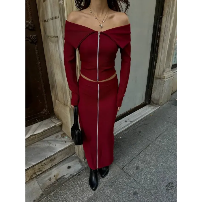 Ottoman Kumaş Fermuarlı İkili Takım