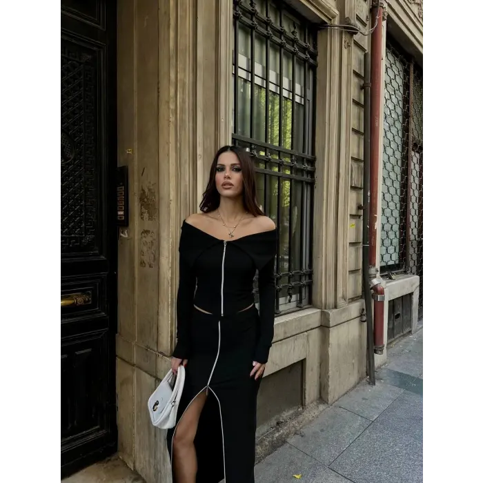 Ottoman Kumaş Fermuarlı İkili Takım