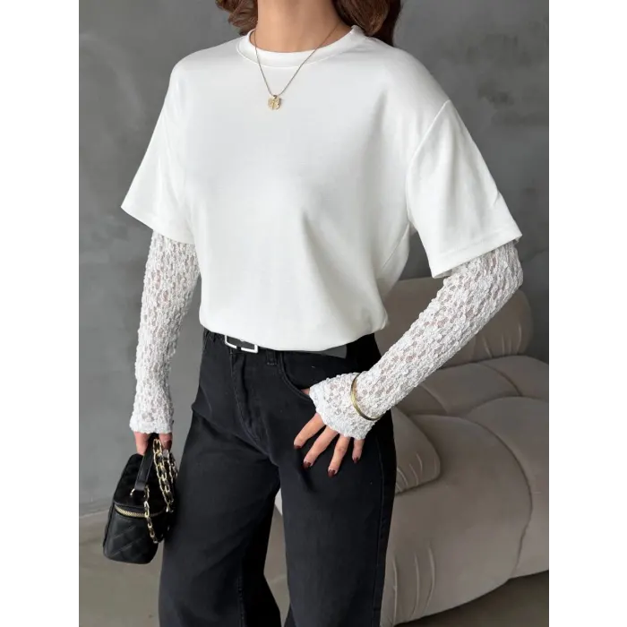 Oysh Kol Dantelli Bluz