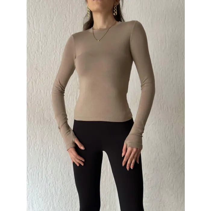 Oysho Parmak Geçme Uzun Kol Body