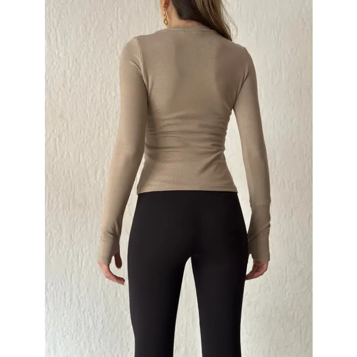 Oysho Parmak Geçme Uzun Kol Body