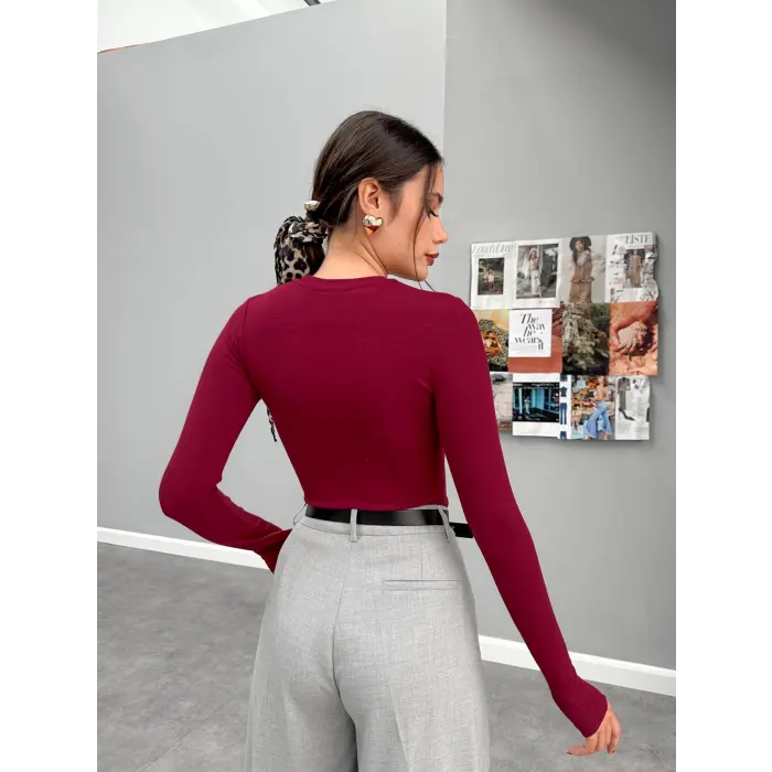 Oysho Parmak Geçme Uzun Kol Body