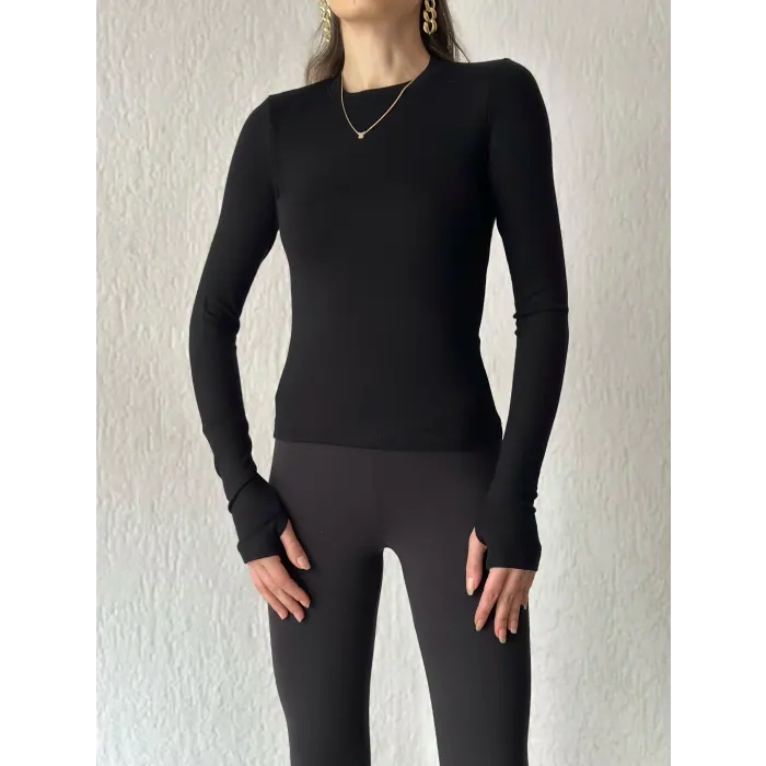 Oysho Parmak Geçme Uzun Kol Body