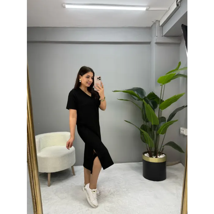 Oysho V Yaka Basic Elbise