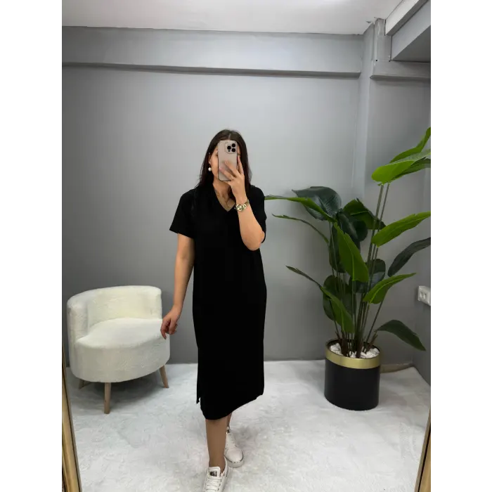 Oysho V Yaka Basic Elbise