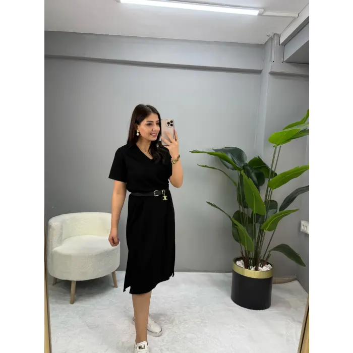 Oysho V Yaka Basic Elbise