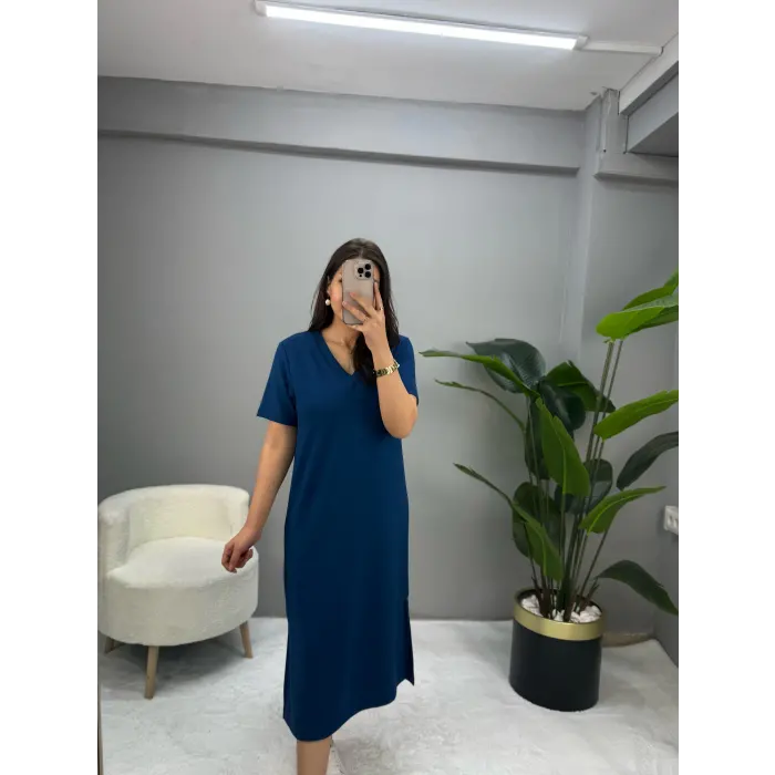 Oysho V Yaka Basic Elbise