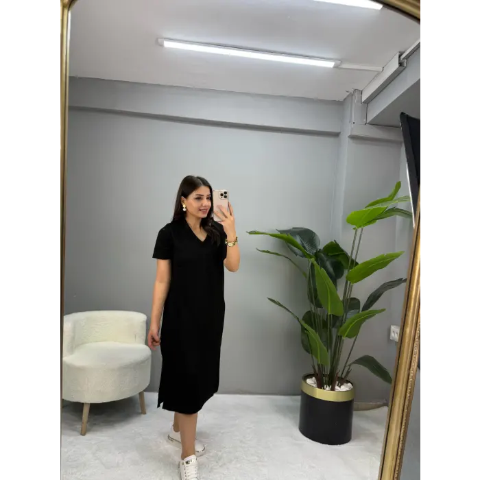 Oysho V Yaka Basic Elbise