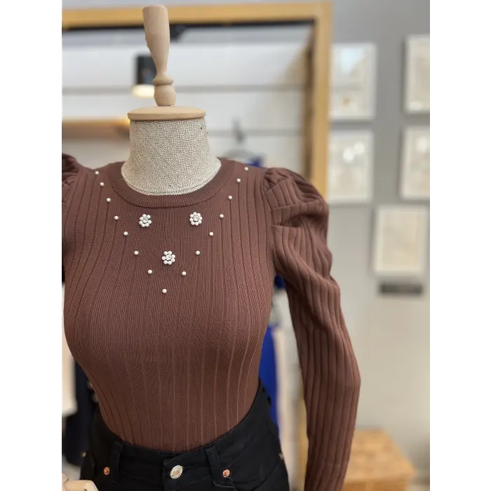 Pariyt İncili Triko Bluz