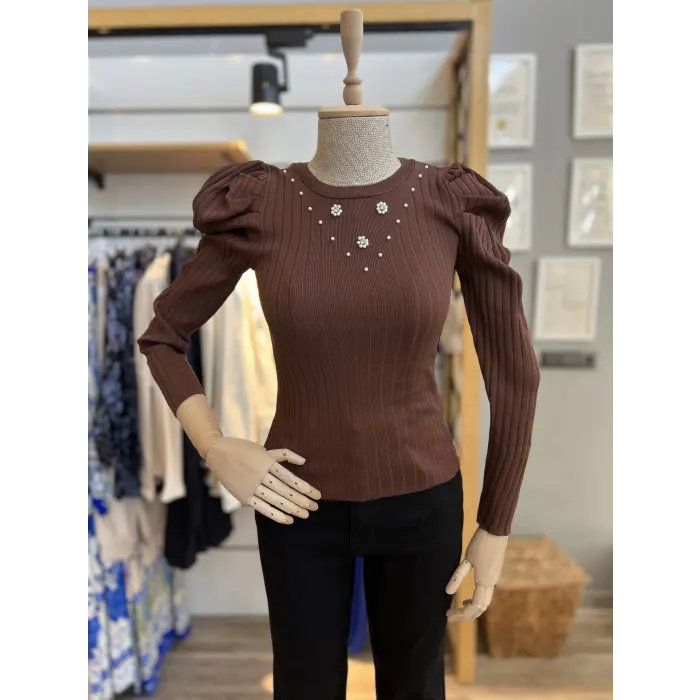 Pariyt İncili Triko Bluz