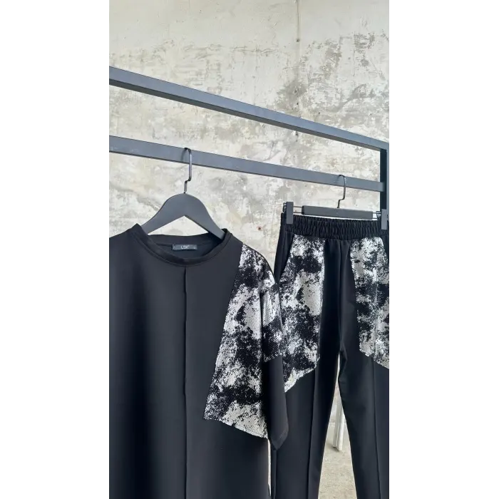 Perast Varaklı File Detaylı Eşofman Takımı