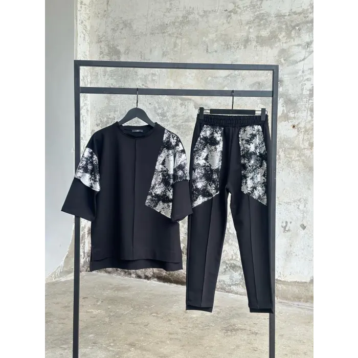 Perast Varaklı File Detaylı Eşofman Takımı