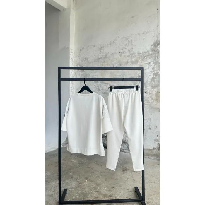 Perast Varaklı File Detaylı Eşofman Takımı